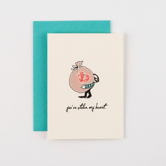 You Stole My Heart Bandit Greeting Card