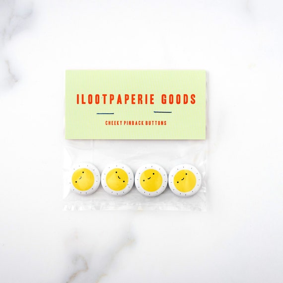 Set of 4 Happy Sunny Sun Buttons