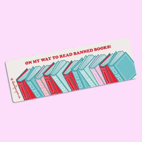 On My Way to Read Banned Books Car Bumper Sticker