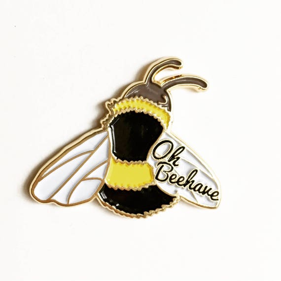 NEW ** Oh Beehave Bumble Bee Enamel / Lapel Pin