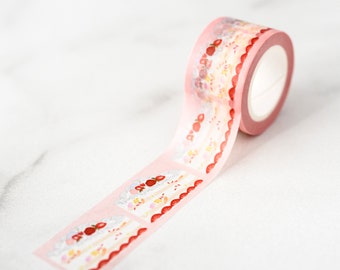 NEW** Happy Cake Washi Tape, Pattern Paper Tape, Gift Wrap, Stocking Stuffer, Kawaii Tape, Journal, Planner, Holiday, Gifts