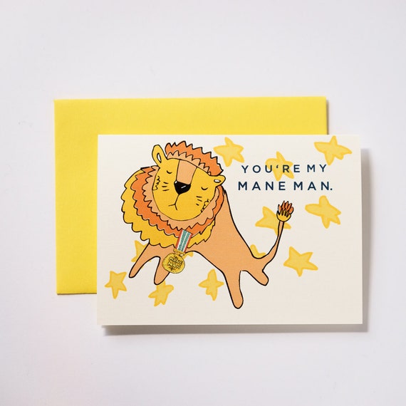 You're My Mane Man Lion Valentine's Day Greeting Card