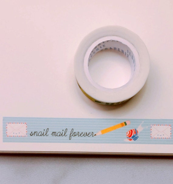 Snail Mail Forever Lined Washi Tape, Pattern Paper Tape, Gift Wrap, Stocking Stuffer, Journal, Planner, Holiday, Gifts