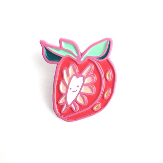 NEW** Kawaii Strawberry Soft Enamel / Lapel Pin