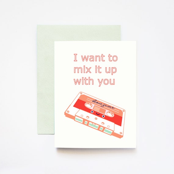 I Want to Mix It Up With You 80s Nostalgic Mixtape Greeting Card