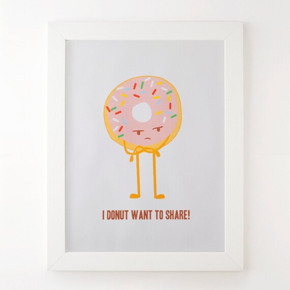 Grumpy Donut Print