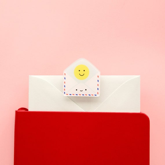 Happy Envelope! Decorative Double-Sided Clear Acrylic Clip