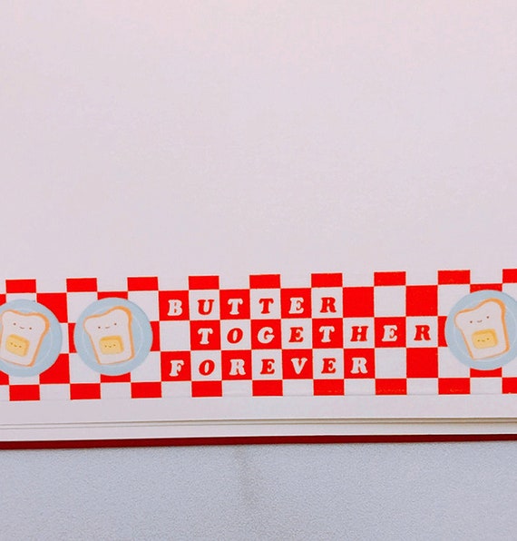 Butter Together Picnic Washi Tape, Pattern Paper Tape, Gift Wrap, Stocking Stuffer, Kawaii Tape, Journal, Planner, Holiday