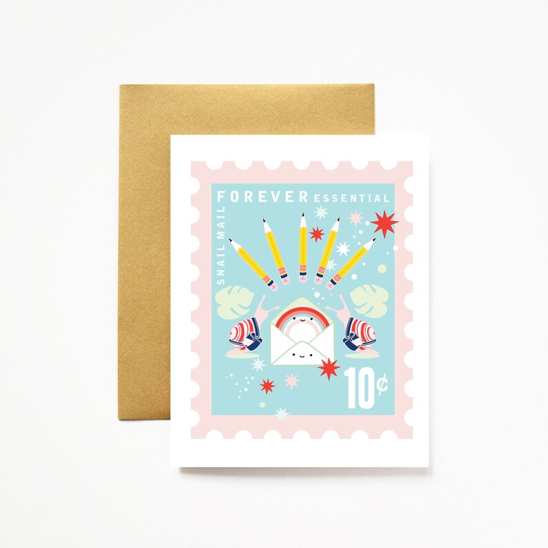 Snail Mail Forever Essential Stationery Love A2 Greeting Card NEW COLORS