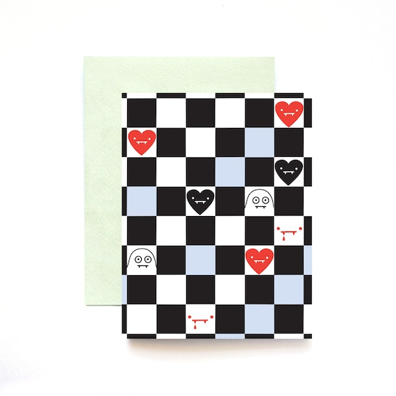 Spooky Checkers Crew Halloween Greeting Card