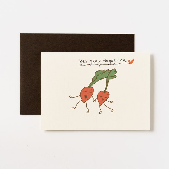 Let's Grow Together Beets Love Greeting Cards