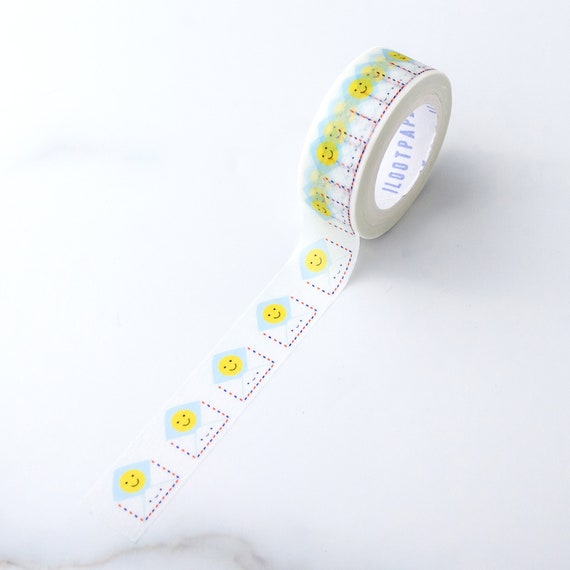 Happy Face Envelopes Washi Tape, Pattern Paper Tape, Gift Wrap, Stocking Stuffer, Journal, Planner, Holiday, Gifts