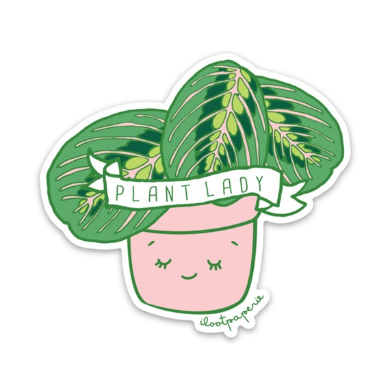 Plant Lady Sticker Pack of 3 with Plant Lady, Vintage Water Can and Happy Plant