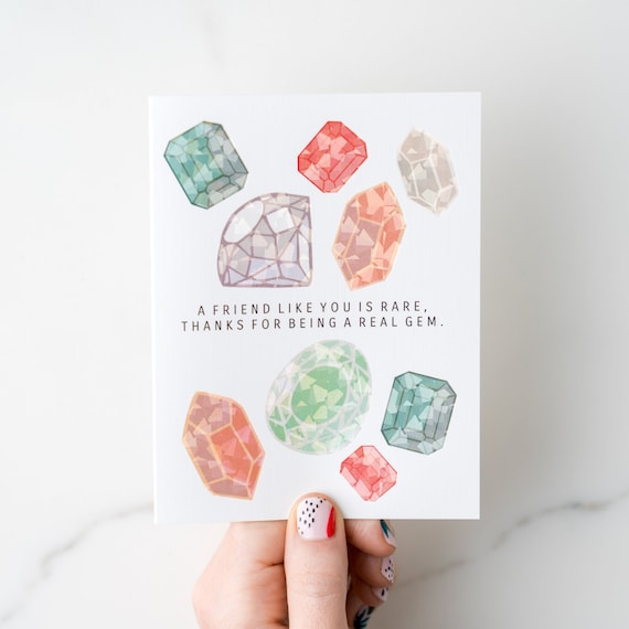 Thanks for Being a Gem Friendship Holographic Foil Greeting Card