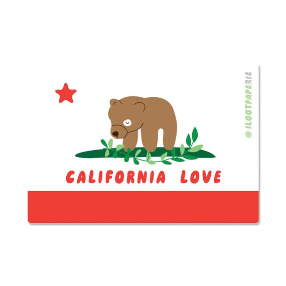 California Love California Flag Vinyl Matte Sticker