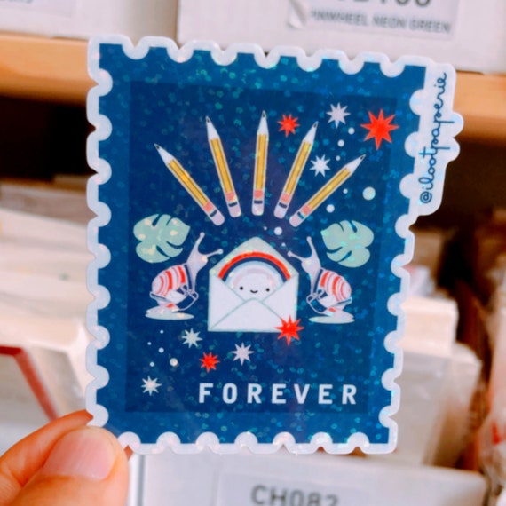 NEW** Glitter! Forever Snail Mail Bonanza Stamp Sticker Set of 3