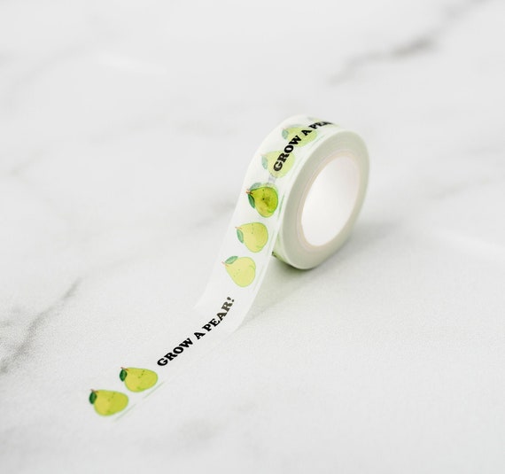 NEW** Grow A Pear! Washi Tape, Pattern Paper Tape, Gift Wrap, Stocking Stuffer, Kawaii Tape, Journal, Planner, Holiday, Gifts