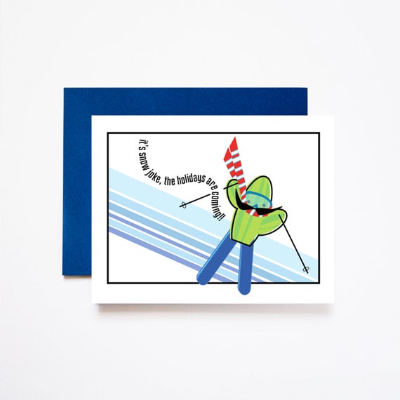 Ski Dazzle Holiday Cactus A2 Greeting Card