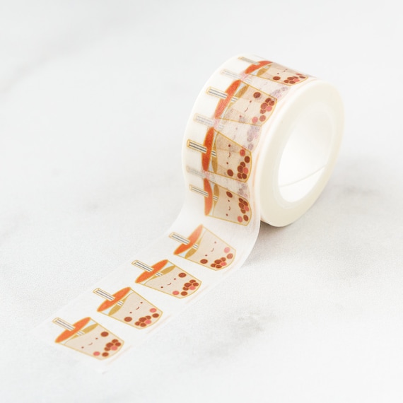 Happy Boba Balls Bubble Tea Washi Tape