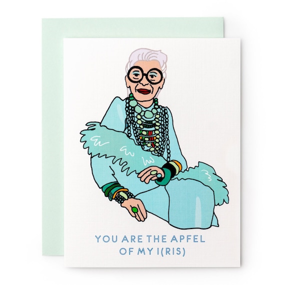 Apfel of My I(ris) Apple of My Eye Iris Apfel Punny Greeting Card