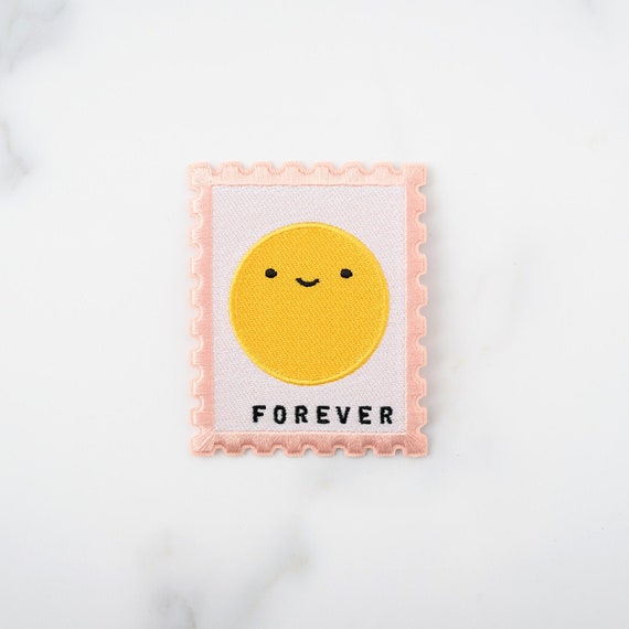 NEW ** Happy Mail Forever Stamp Iron-On or Sticker! Embroidered Patch