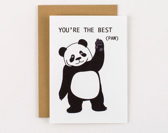 Panda You're the Best Paw Greeting Card