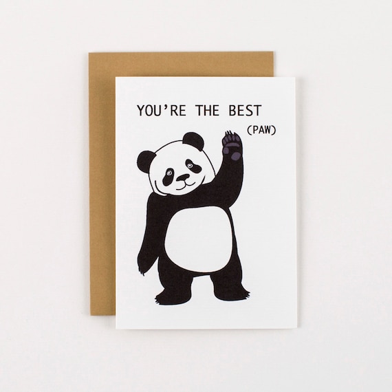 Panda You're the Best Paw Greeting Card