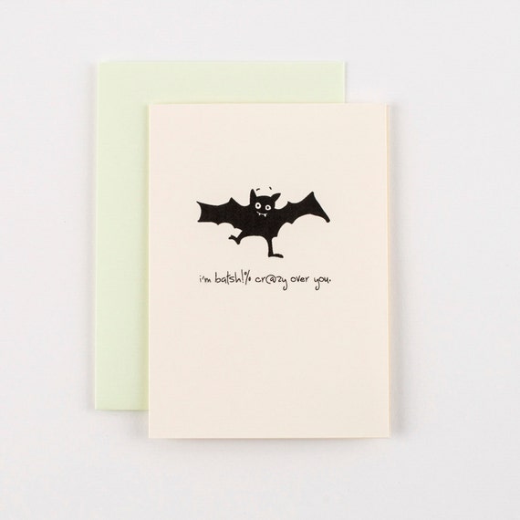 Bat Sh%t Crazy Halloween Greeting Card