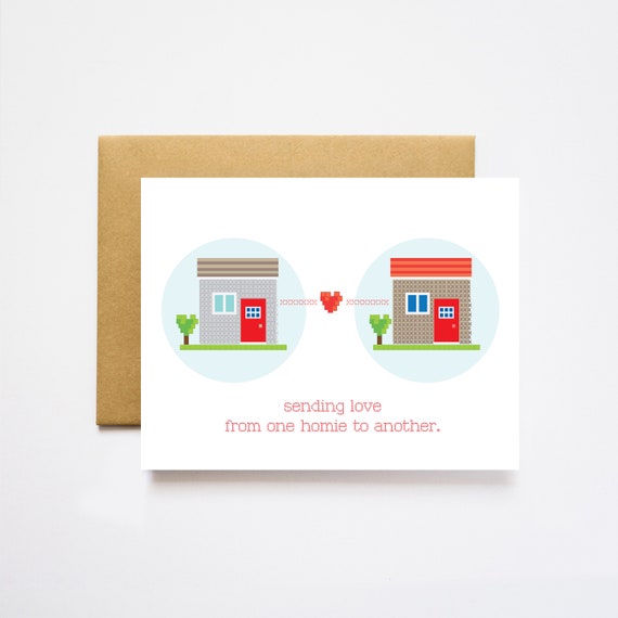 Homie to Homie Cross Stitch Send Love Greeting Card