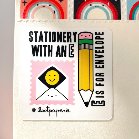 NEW** Stationery with an E Matte Vinyl Single Sticker