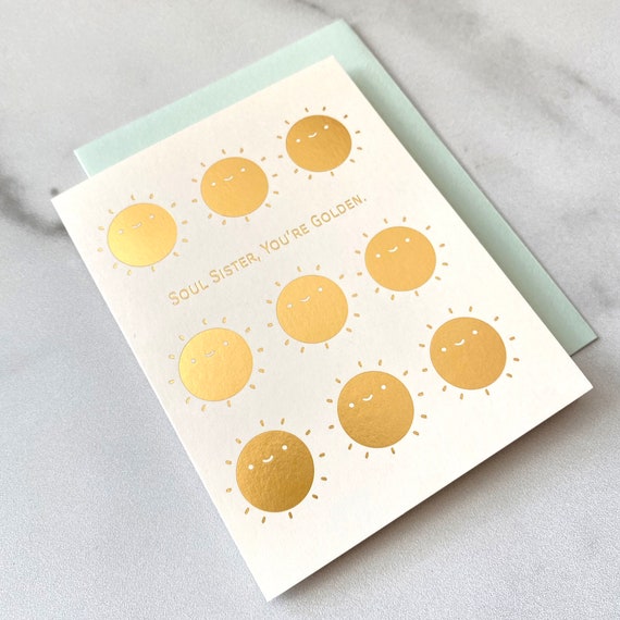 Soul Sister, You're Golden Gold Foil Greeting Card