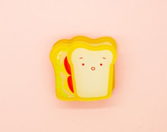 Surprised Sandwich! Decorative Double Sided Clear Acrylic Clip