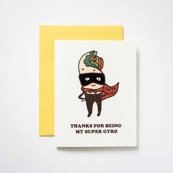 Super Gyro (Hero) Thank You Greeting Card