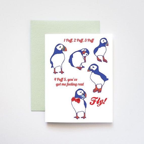 Puffin You've Got Me Feeling Fly Greeting Card