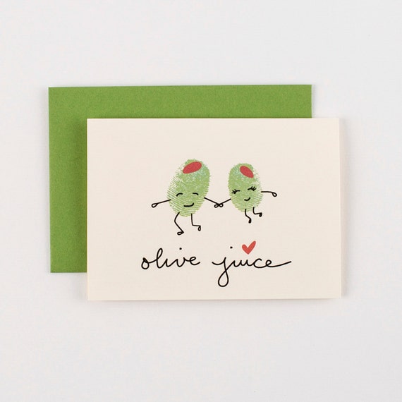Olive Juice Olives Valentines Love Greeting Card