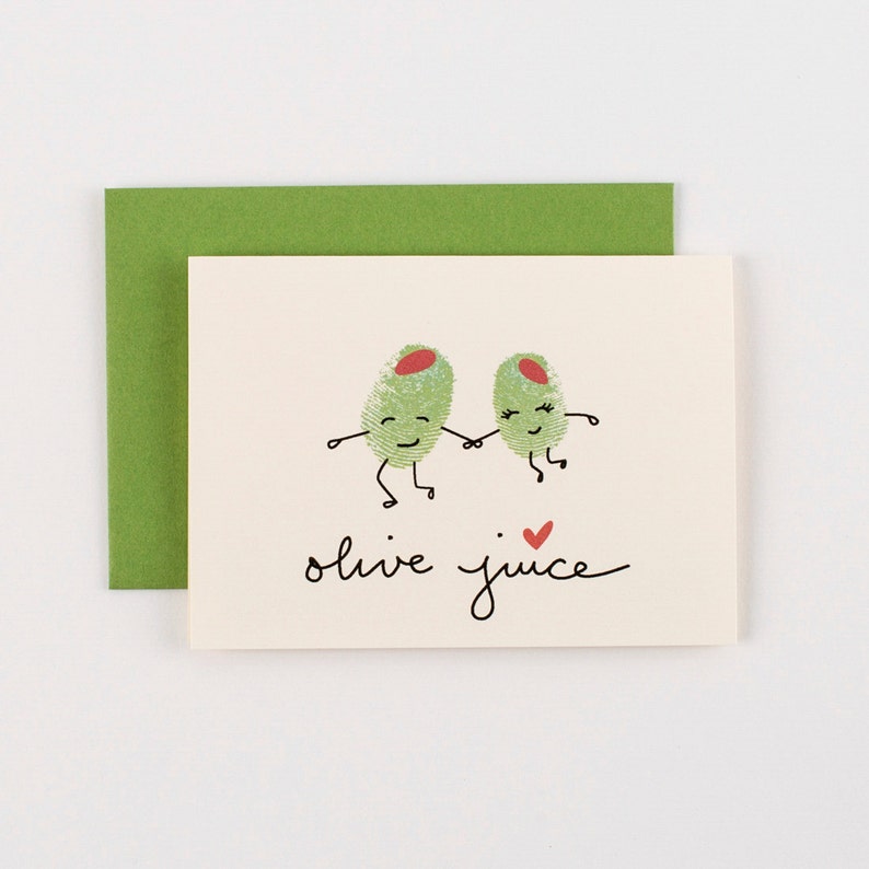Olive Juice Olives Valentines Love Greeting Card image 1