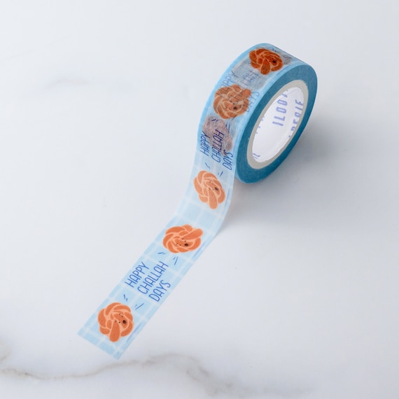 Happy Challah Days Washi Tape, Pattern Paper Tape, Gift Wrap, Stocking Stuffer, Journal, Planner, Holiday, Gifts