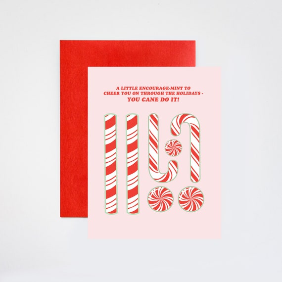 Holiday Encourage-mint Peppermint Christmas Holiday Greeting Cards