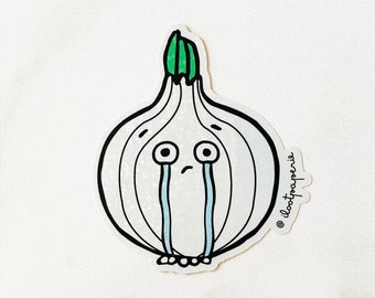 NEW** Shimmery Glitter! Crying Onion Single Sticker