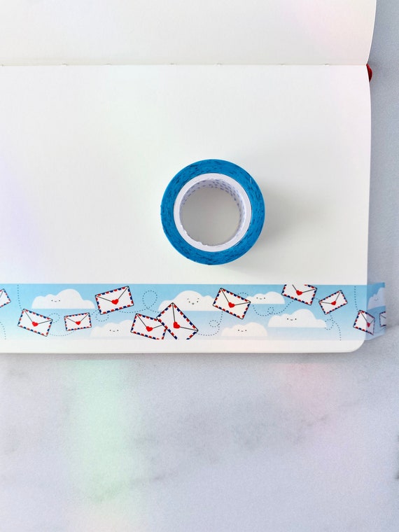 Love Letters Clouds Daydreams Washi Tape, Pattern Paper Tape, Gift Wrap, Stocking Stuffer, Kawaii Tape, Journal, Planner, Holiday, Gifts