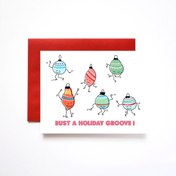 Bust a Holiday Groove A2 Christmas Card