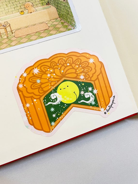 Full Moon Matcha Mooncake Mid-Autumn Festival Sticker