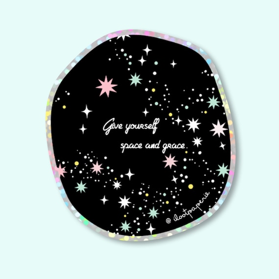 NEW** Glitter! Space and Grace Single Sticker