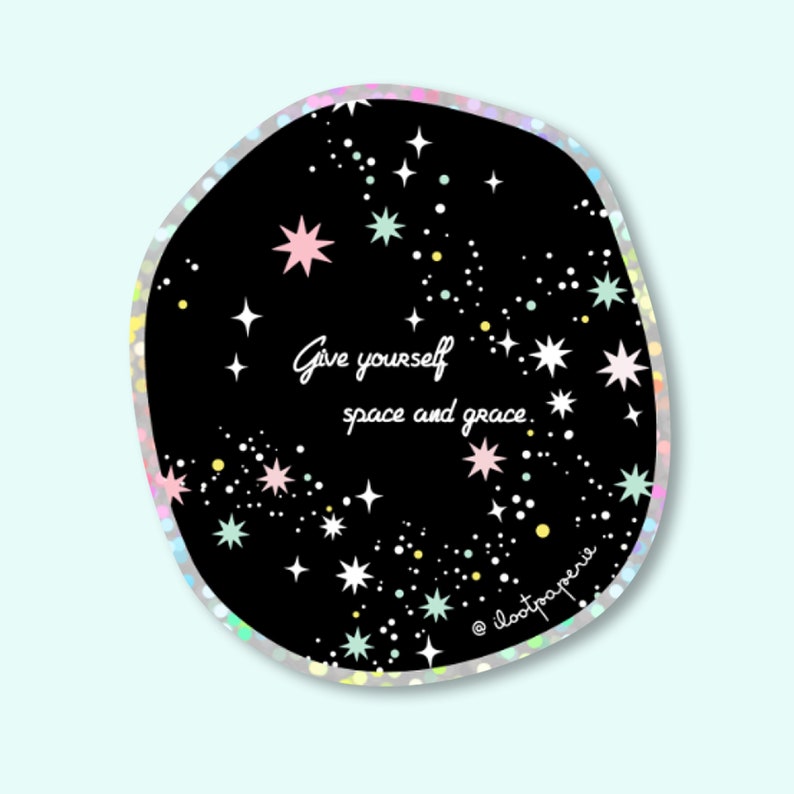NEW Glitter Space and Grace Single Sticker image 1