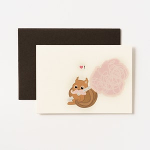 Eichhörnchen Cotton Candy Schnurrbart Grusskarte
