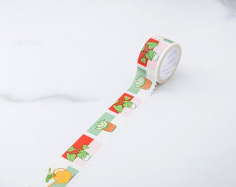 Plant Party STAMPS Washi Tape, Pattern Paper Tape, Gift Wrap, Stocking Stuffer, Kawaii Tape, Journal, Planner, Notepad, Gifts