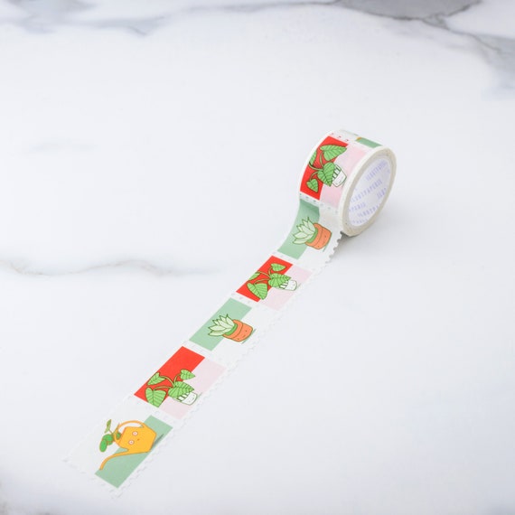 Plant Party STAMPS Washi Tape, Pattern Paper Tape, Gift Wrap, Stocking Stuffer, Kawaii Tape, Journal, Planner, Notepad, Gifts