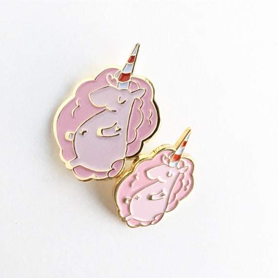 NEW ** Chubby Cotton Candy Unicorn Enamel / Lapel Pin