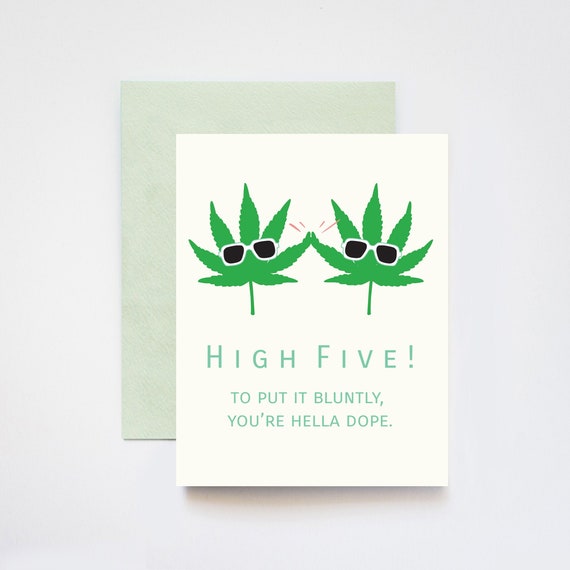 High Five You're Hella Dope Punny Congratulations Card