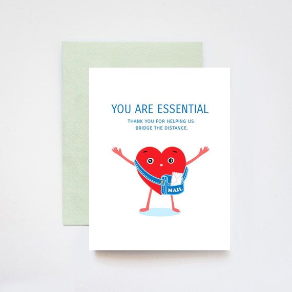 USPS Mail Carriers Mail Man Mail Woman Post Office Heartfelt Thank You A2 Greeting Card